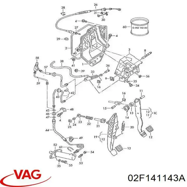 Compre 02F141143A VAG Vedante anular de mangueira de embraiagem