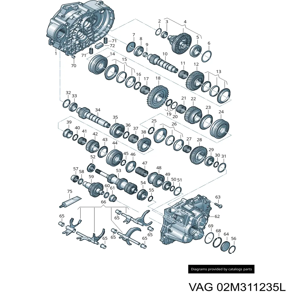 Rolamento da árvore primária da Caixa de Mudança VAG 02M311235L preço, a partir de 36,53 USD