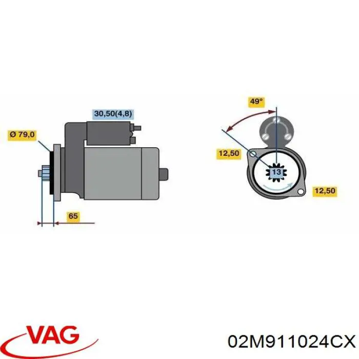 02M911024CX VAG Motor de arranco