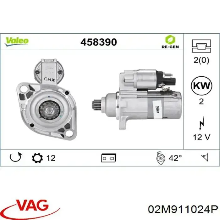 02M911024P VAG Motor de arranco