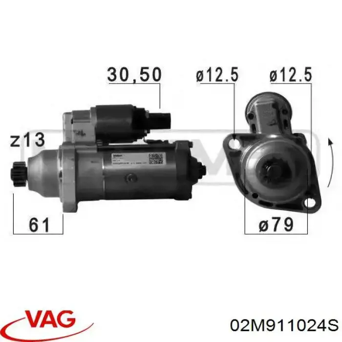 Compre 02M911024S VAG Motor de arranco