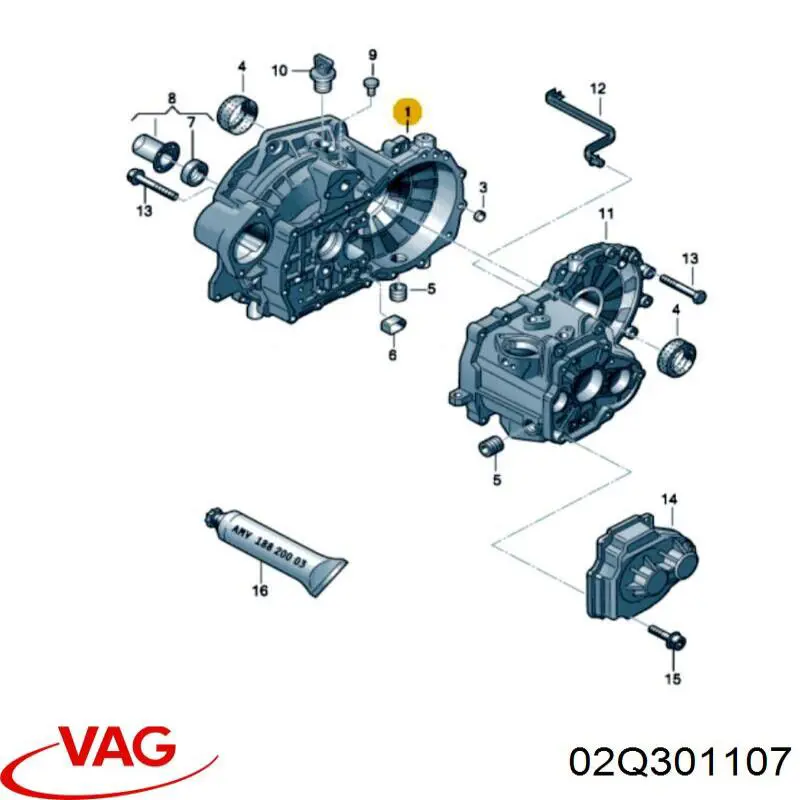 02Q301107 VAG Corpo da Caixa Automática de Mudança/Caixa de Mudança