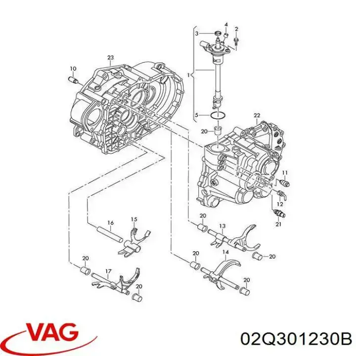 Mecanismo de mudança (ligação) VAG 02Q301230B preço, a partir de 378,89 USD