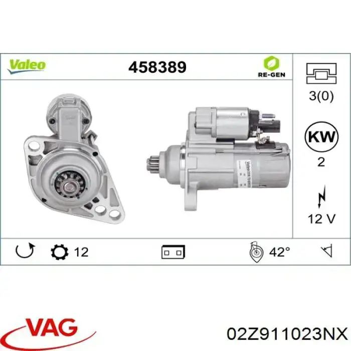 Motor de arranco VAG 02Z911023NX preço, a partir de 73,21 USD