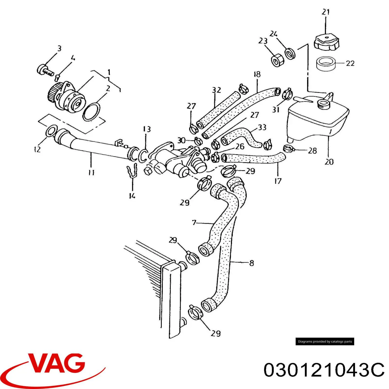 030121043C VAG Vedante de bomba de água
