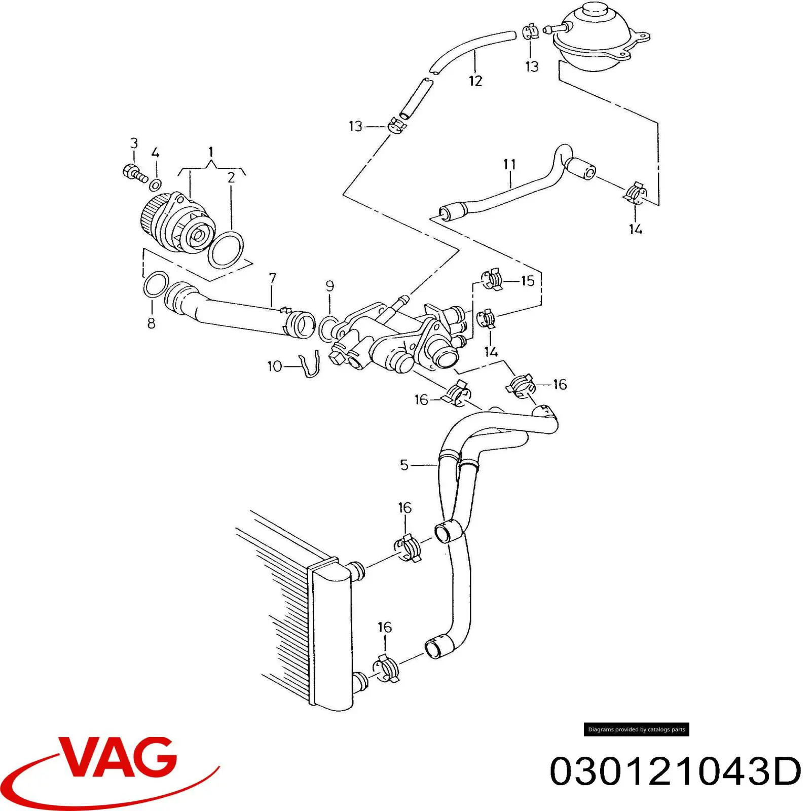 Vedante de bomba de água VAG 030121043D preço, a partir de 8,39 USD
