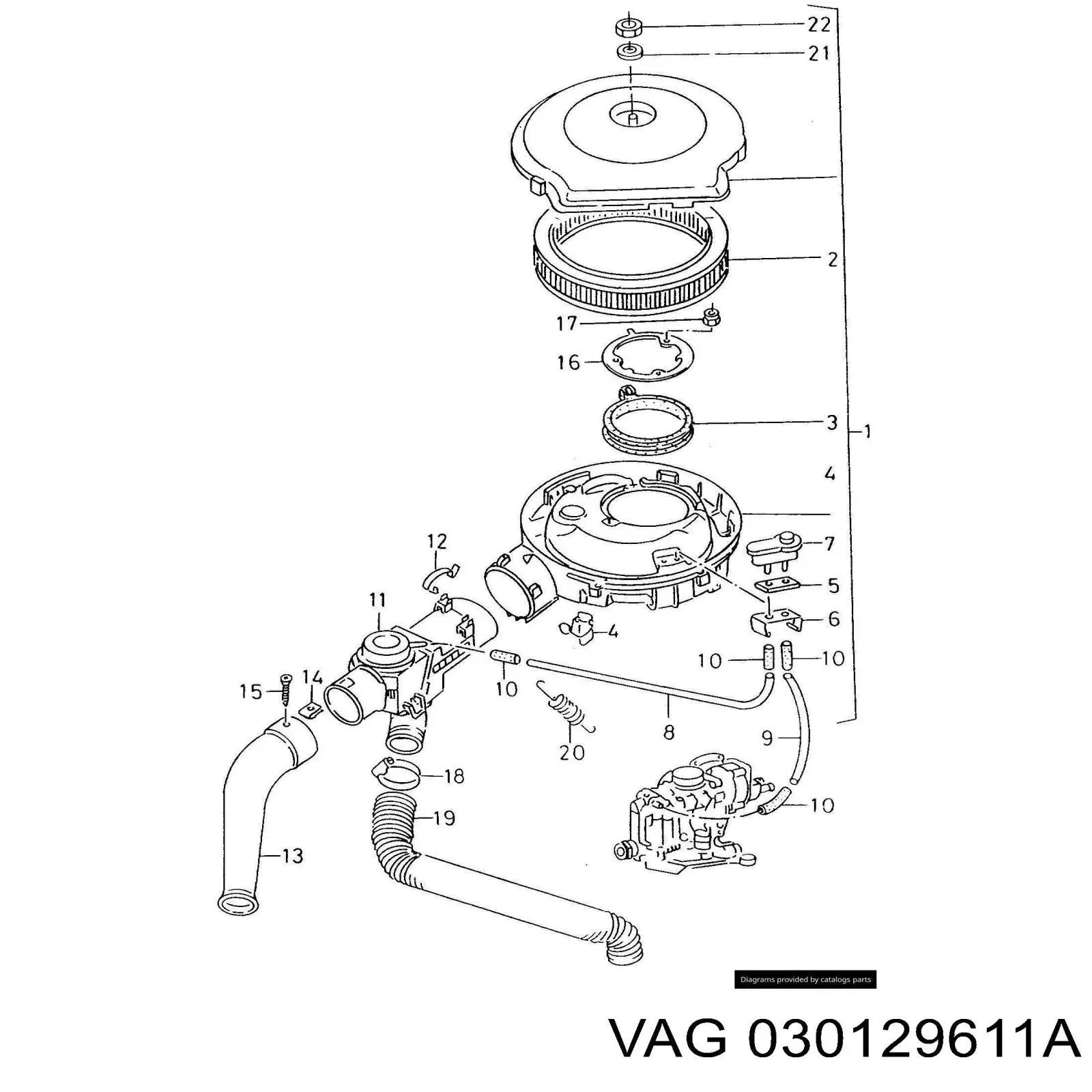 Caixa de filtro de ar para Volkswagen Golf II 19E, 1G1