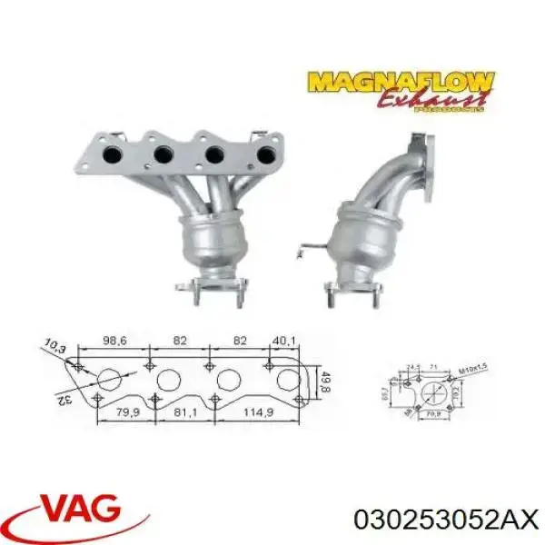 Convertidor - catalisador VAG 030253052AX preço, a partir de 262,74 USD