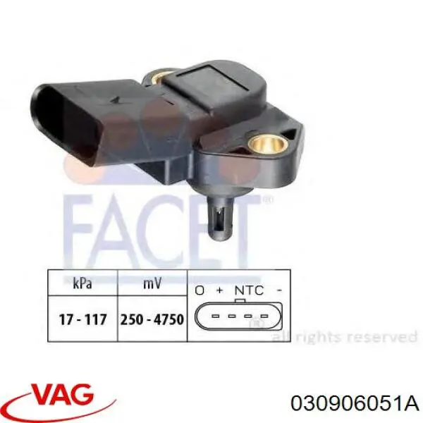 Sensor de pressão no coletor de admissão, MAP VAG 030906051A preço, a partir de 46,05 USD