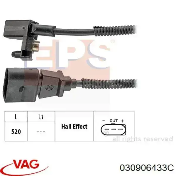 Compre 030906433C VAG Sensor de posição (de revoluções) de cambota