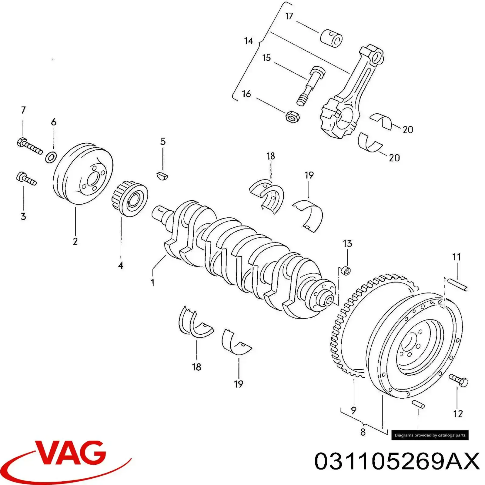 Volante de motor VAG 031105269AX preço, a partir de 168,15 USD