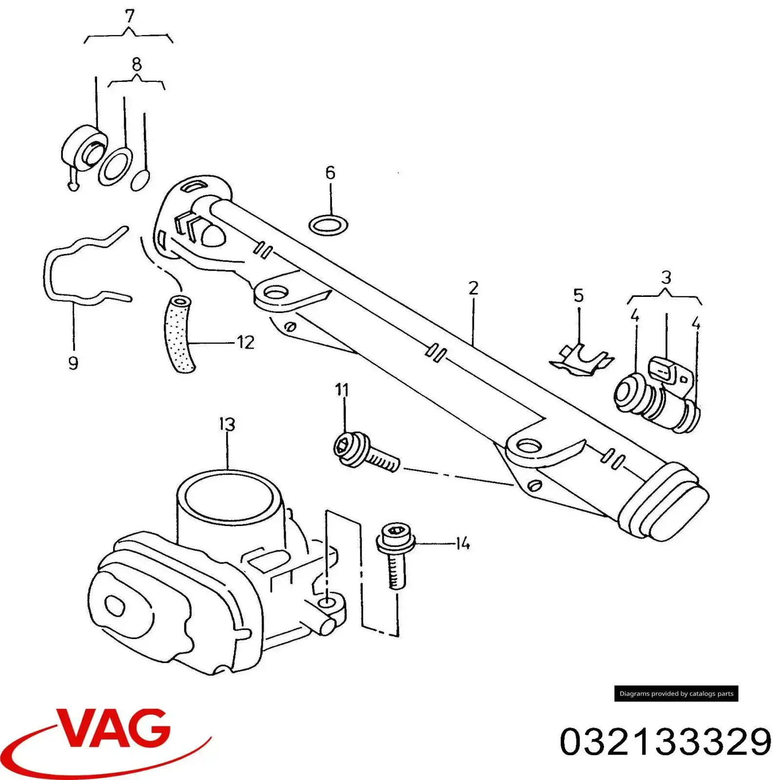 Distribuidor de combustível (rampa) VAG 032133329 preço, a partir de 236,80 USD