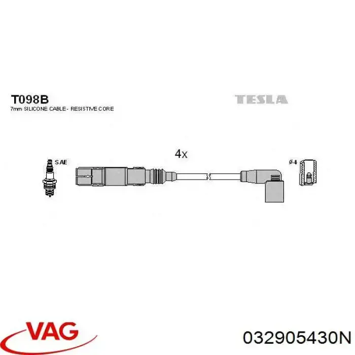 Compre 032905430N VAG Fios de alta voltagem, kit