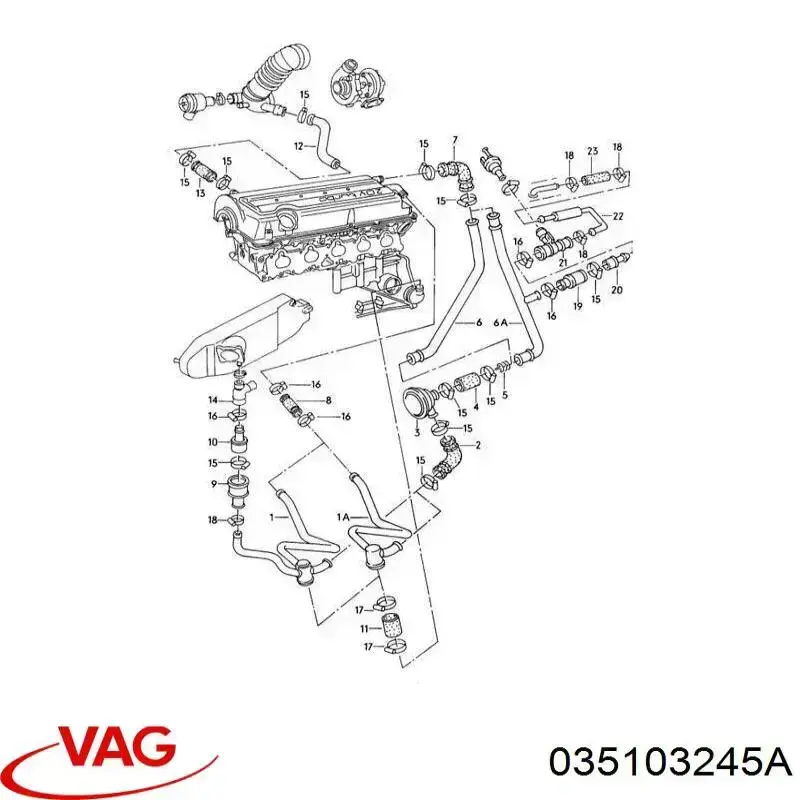 Compre 035103245A VAG Válvula PCV de ventilação dos gases de cárter