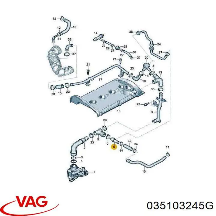 Válvula PCV de ventilação dos gases de cárter VAG 035103245G preço, a partir de 5,80 USD