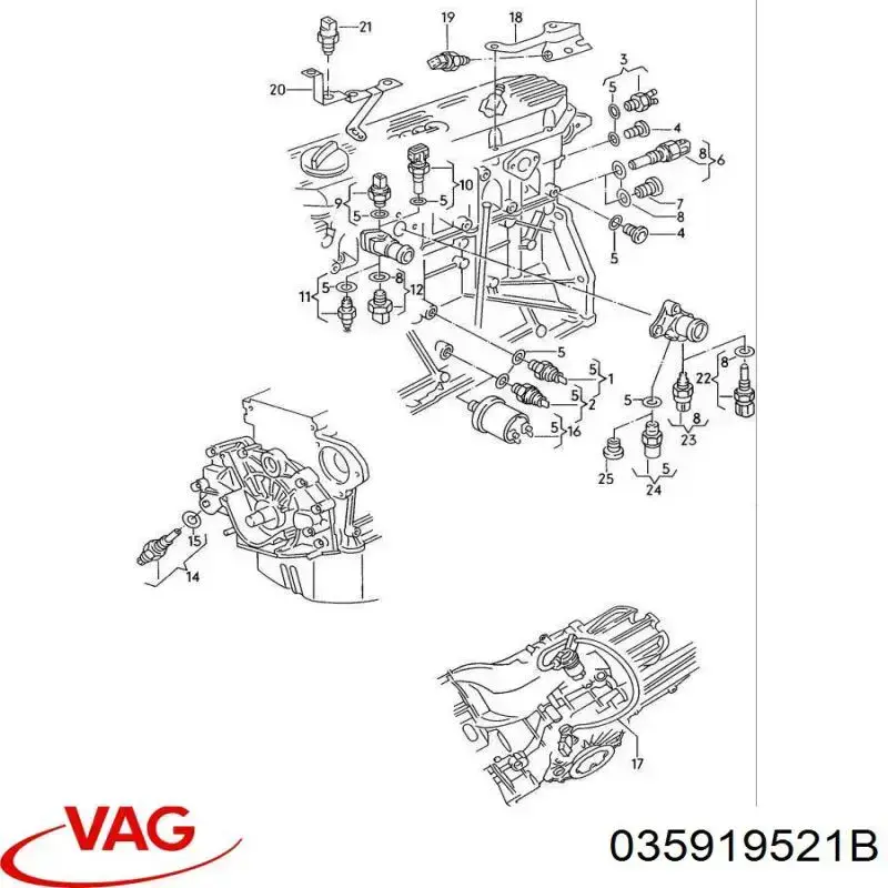 Compre 035919521B VAG Sensor de temperatura de óleo de motor