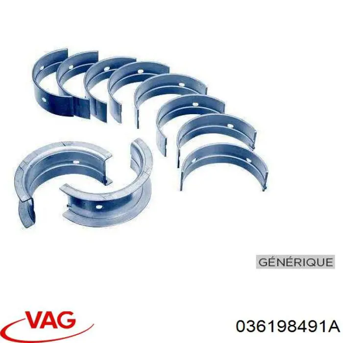 036198491A VAG Folhas inseridas principais de cambota, kit, padrão (STD)