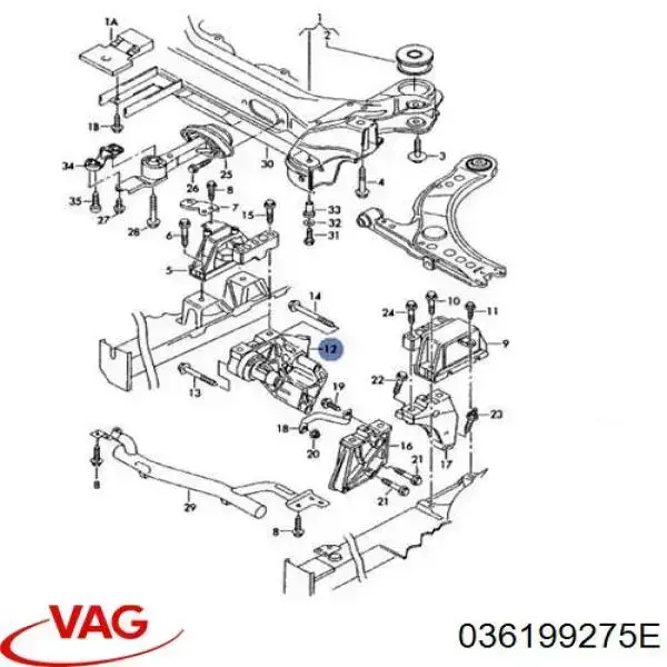 Consola de coxim (apoio) direita de motor VAG 036199275E preço, a partir de 142,08 USD