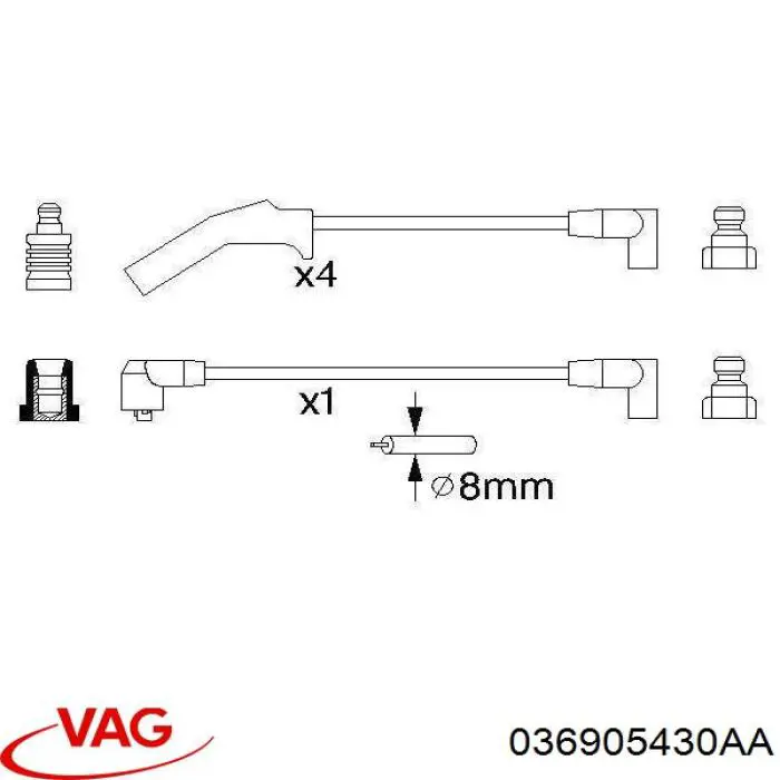 Compre 036905430AA VAG Fios de alta voltagem, kit