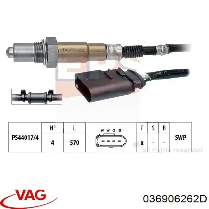 Compre 036906262D VAG Sonda lambda, sensor de oxigênio depois de catalisador