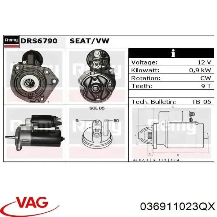 Compre 036911023QX VAG Motor de arranco