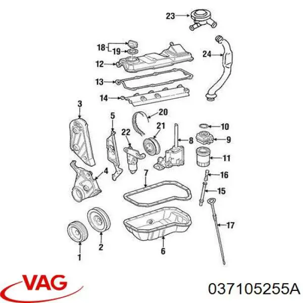 Compre 037105255A VAG Polia de cambota