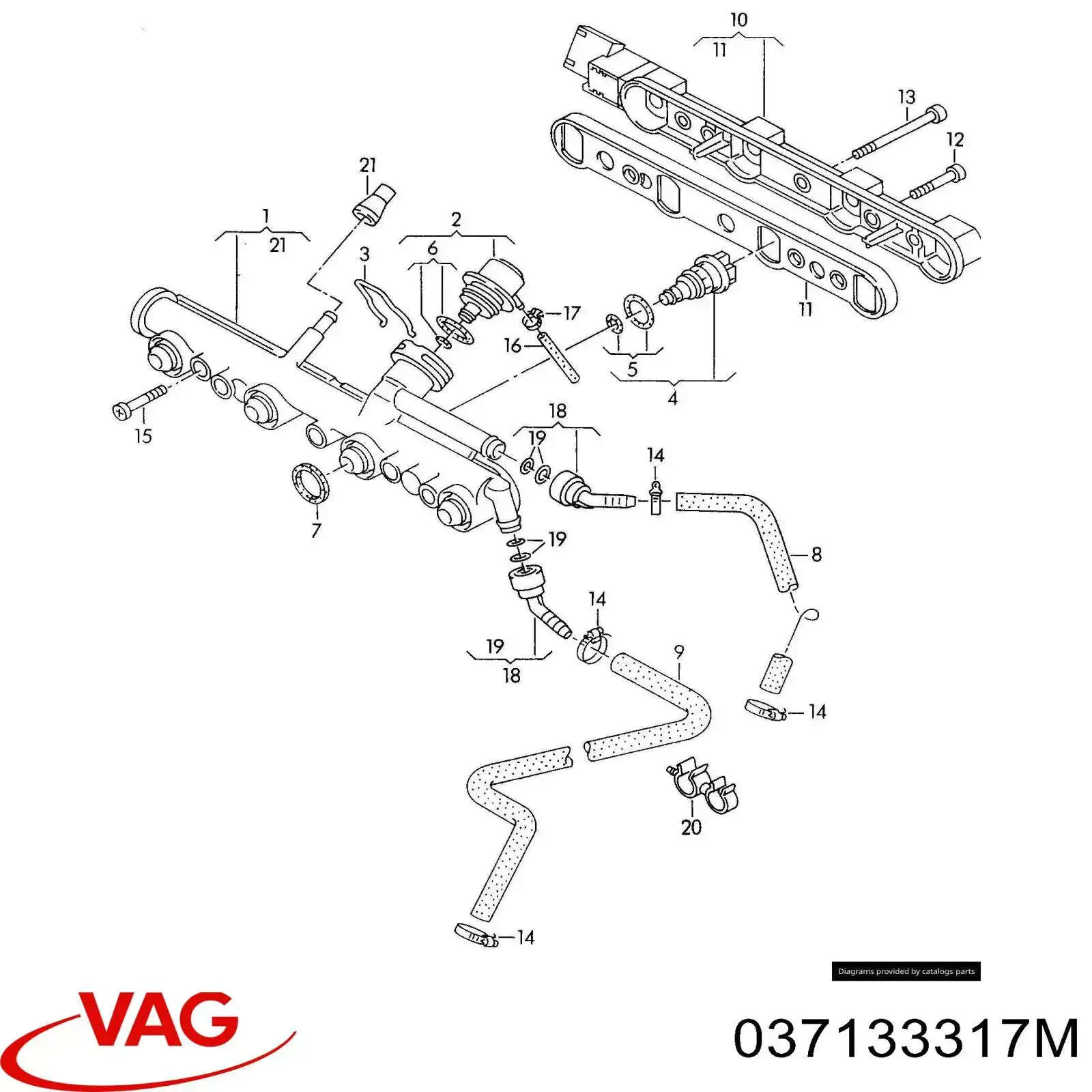 Distribuidor de combustível (rampa) VAG 037133317M preço, a partir de 520,19 USD