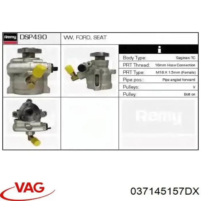 Compre 037145157DX VAG Bomba da Direção hidrâulica assistida