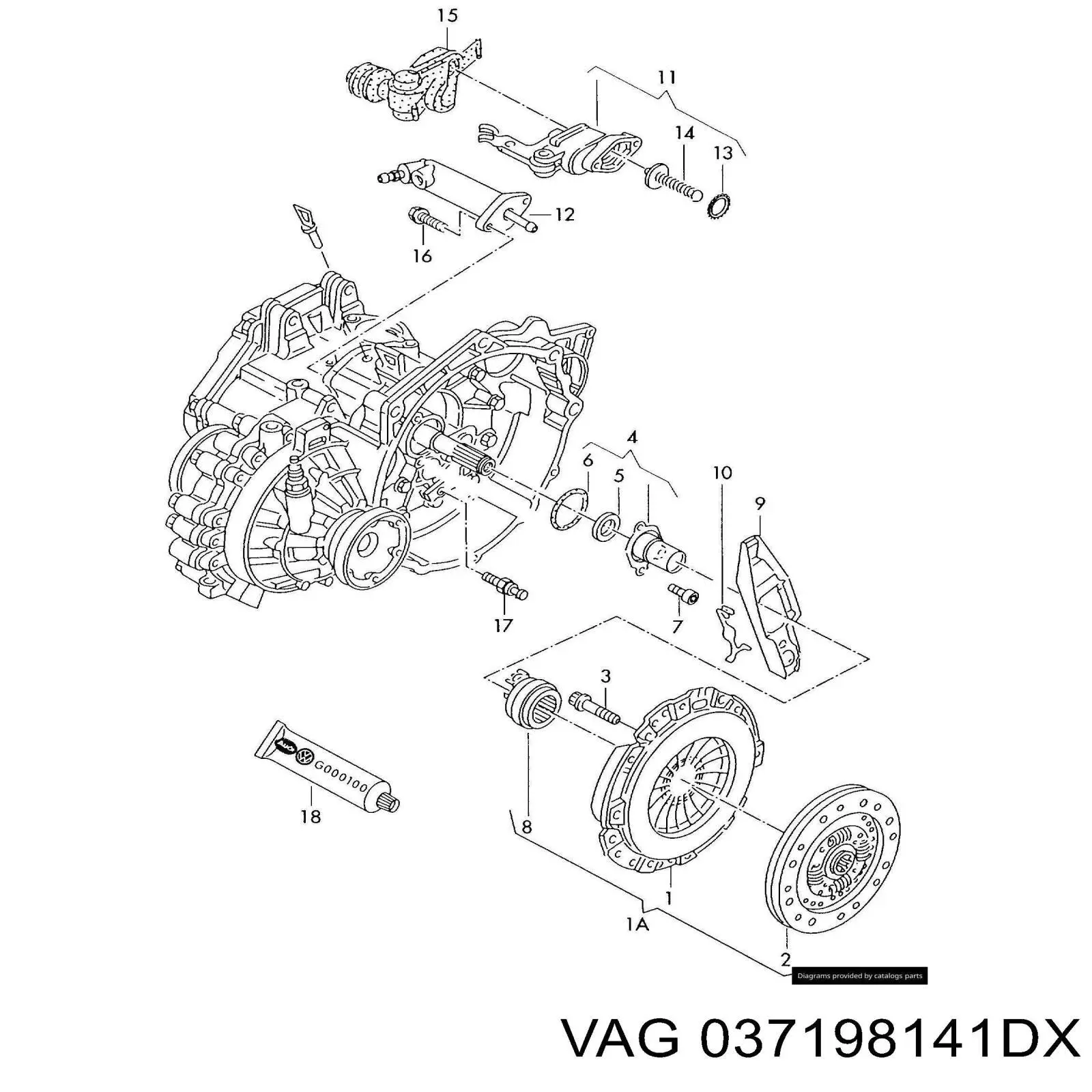 037198141DX VAG Kit de embraiagem (3 peças)