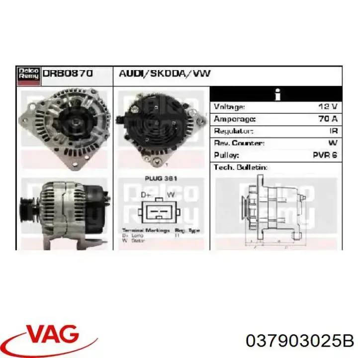 Gerador 037903025B VAG