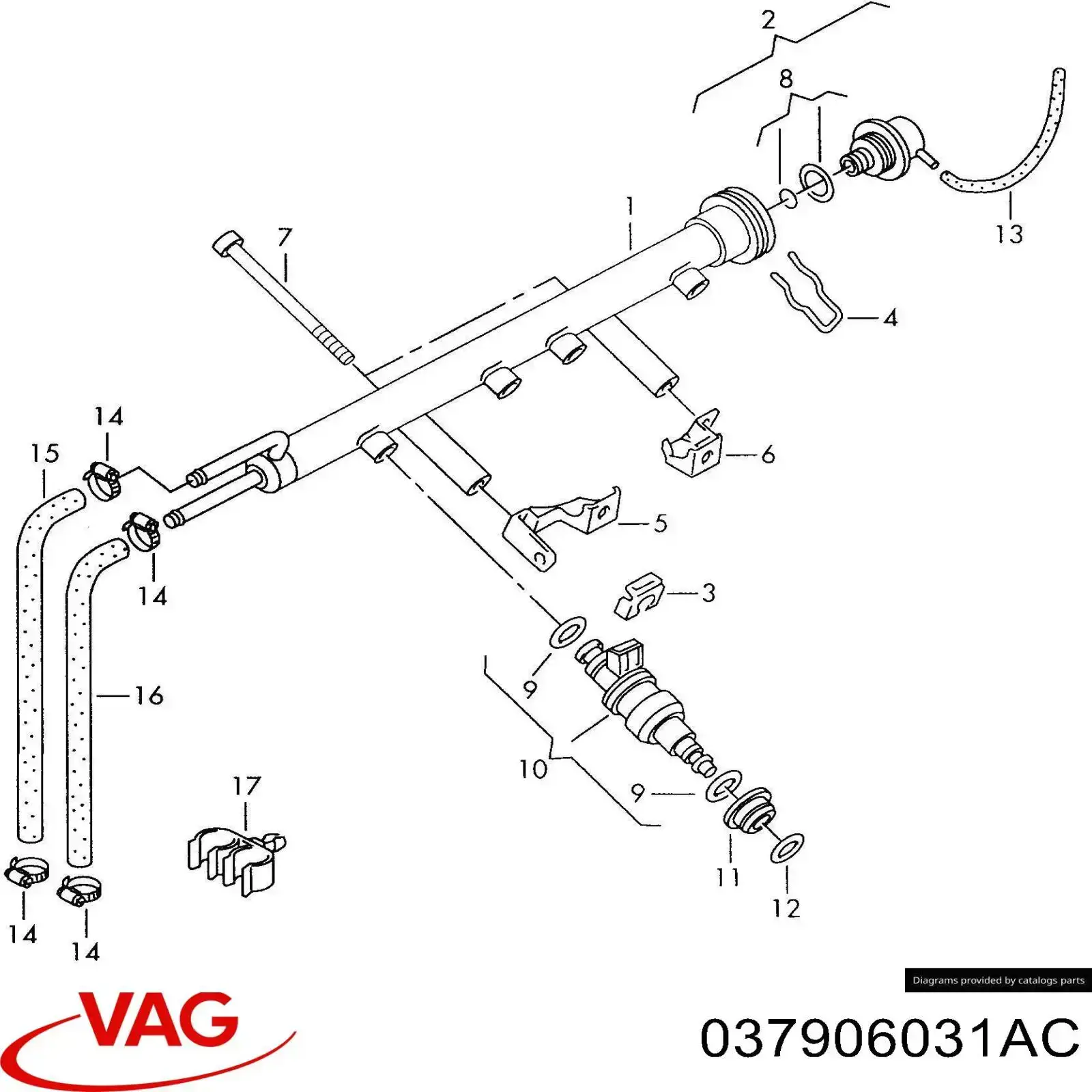 037906031AC VAG Injetor de injeção de combustível