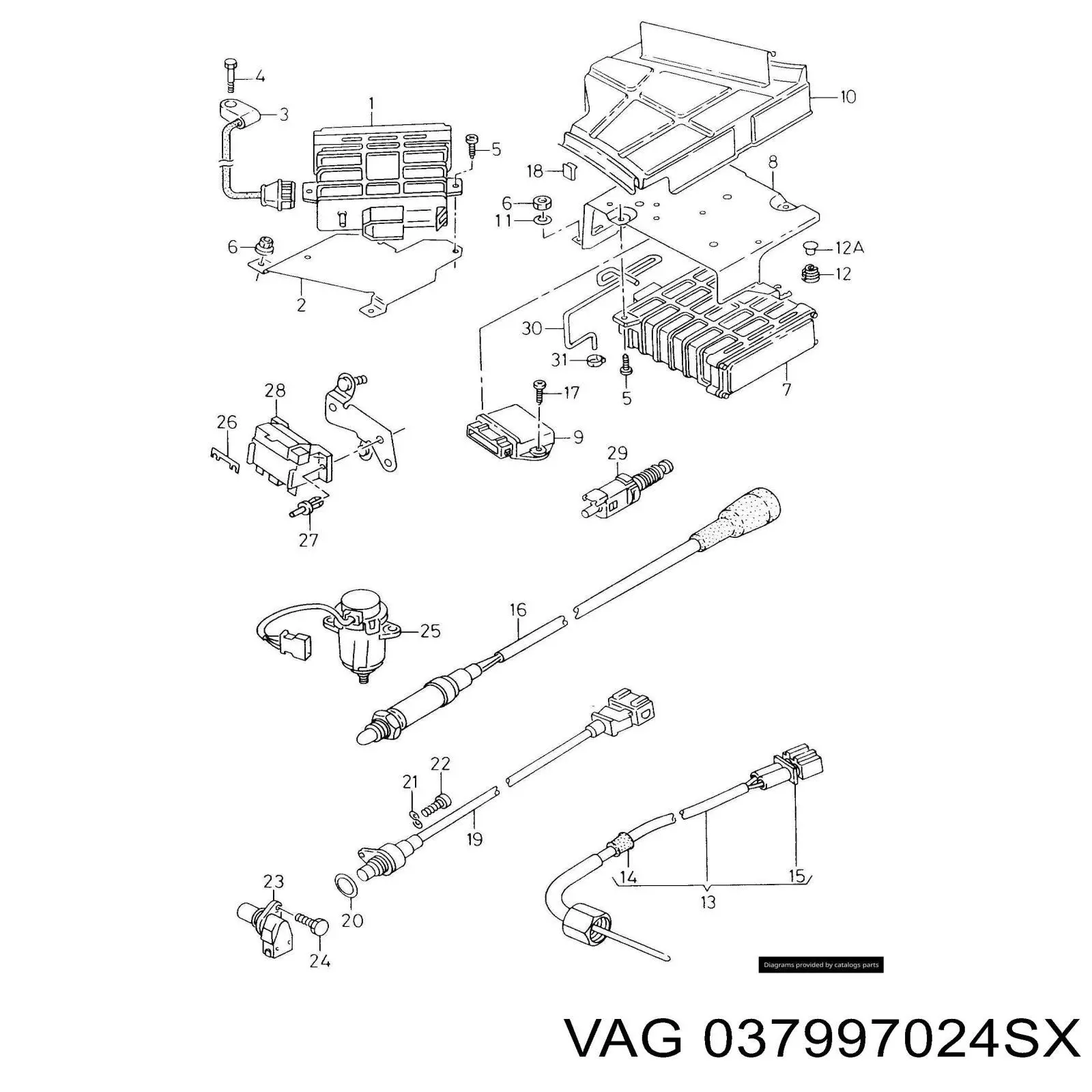 037997024SX VAG Módulo de direção (Centralina eletrônica) de motor