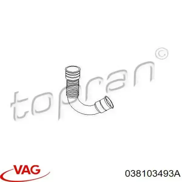 Cano derivado de ventilação de cárter (de separador de óleo) VAG 038103493A preço, a partir de 5,31 USD