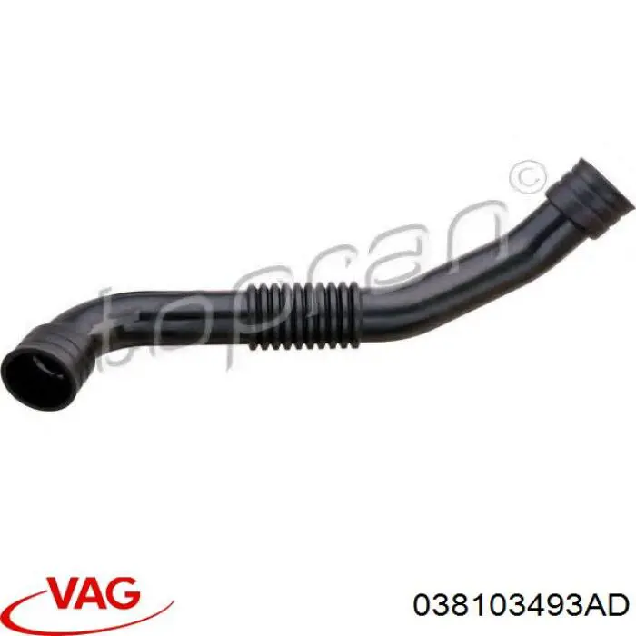 038103493AD VAG Cano derivado de ventilação de cárter (de separador de óleo)