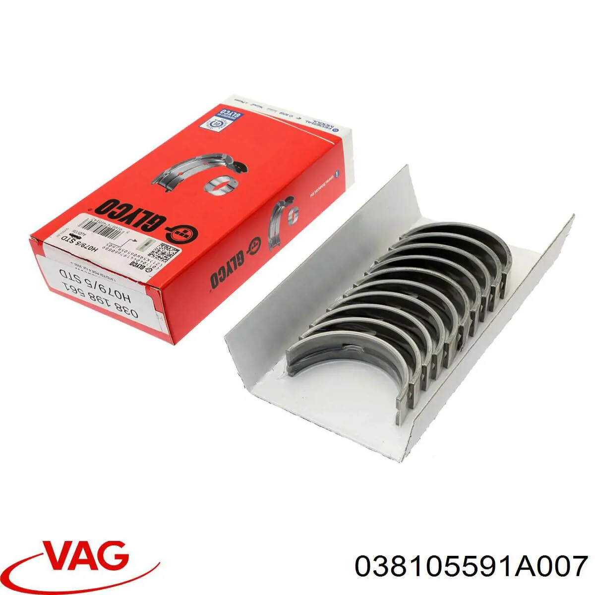 038105591A007 VAG Folhas inseridas principais de cambota, kit, padrão (STD)