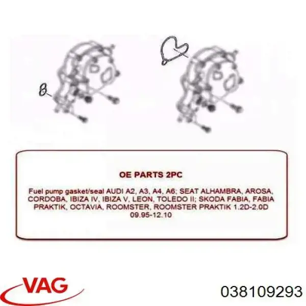 Vedante de bomba de tandem VAG 38198293 preço, a partir de 6,25 USD