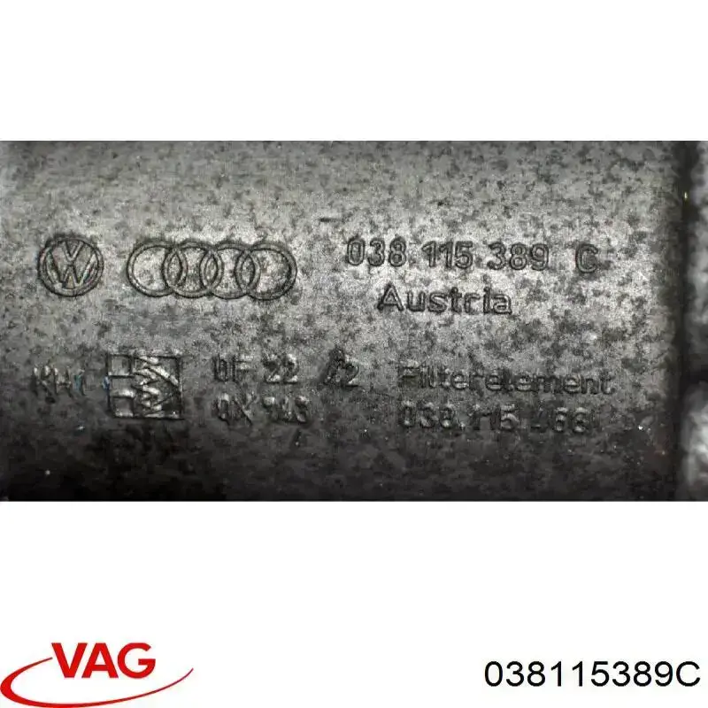 Consola do filtro de óleo VAG 038115389C