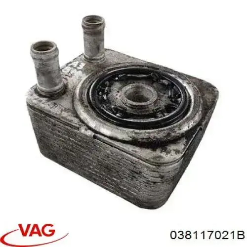 Compre 038117021B VAG Radiador de óleo (frigorífico), debaixo de filtro