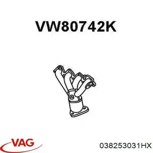 038253031HX VAG Tubo coletor de escape