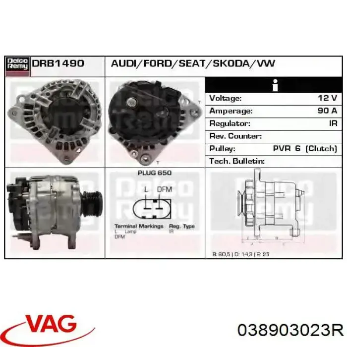 Gerador VAG 038903023R preço, a partir de 115,77 USD