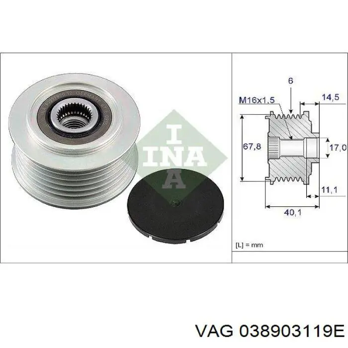 038903119E VAG Polia do gerador