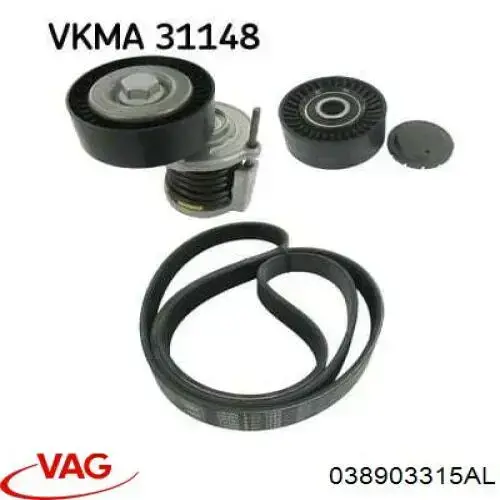 Compre 038903315AL VAG Reguladora de tensão da correia de transmissão