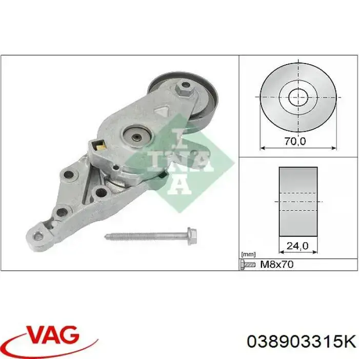 038903315K VAG Reguladora de tensão da correia de transmissão