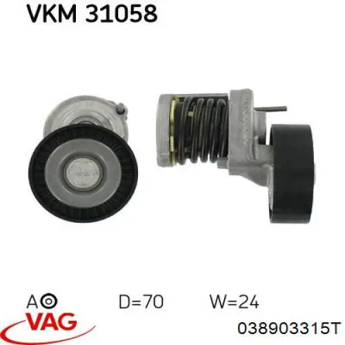 Reguladora de tensão da correia de transmissão VAG 038903315T preço, a partir de 32,69 USD