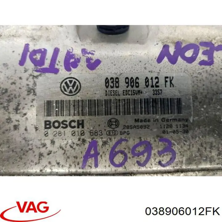038906012FK VAG Módulo de direção (Centralina eletrônica) de motor