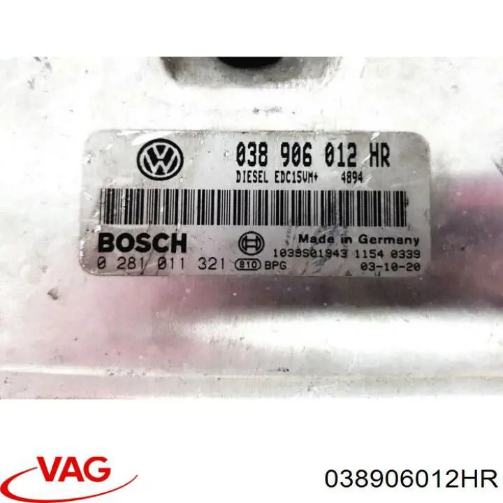 038906012HR VAG Módulo de direção (Centralina eletrônica) de motor