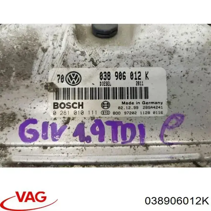 Compre 038906012K VAG Módulo de direção (Centralina eletrônica) de motor