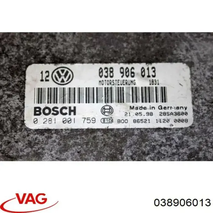 038906013 VAG Módulo de direção (Centralina eletrônica) de motor