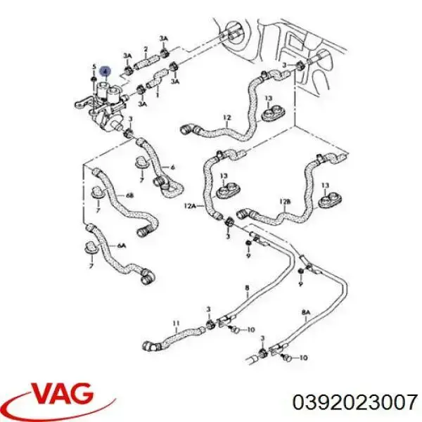 Válvula de forno (de aquecedor) VAG 0392023007
