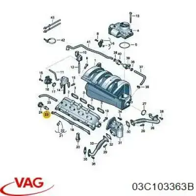 03C103363B VAG Regulador de pressão de combustível na régua de injectores